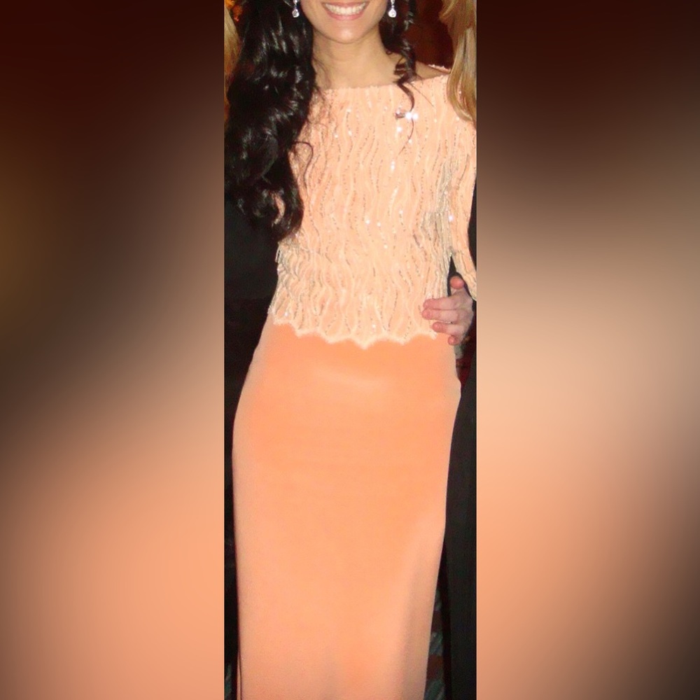 Custom Made Peach Gown - image 7
